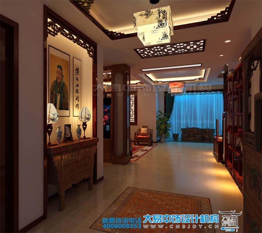 駐馬店新中式風(fēng)格家裝效果圖紅色典雅中式設(shè)計