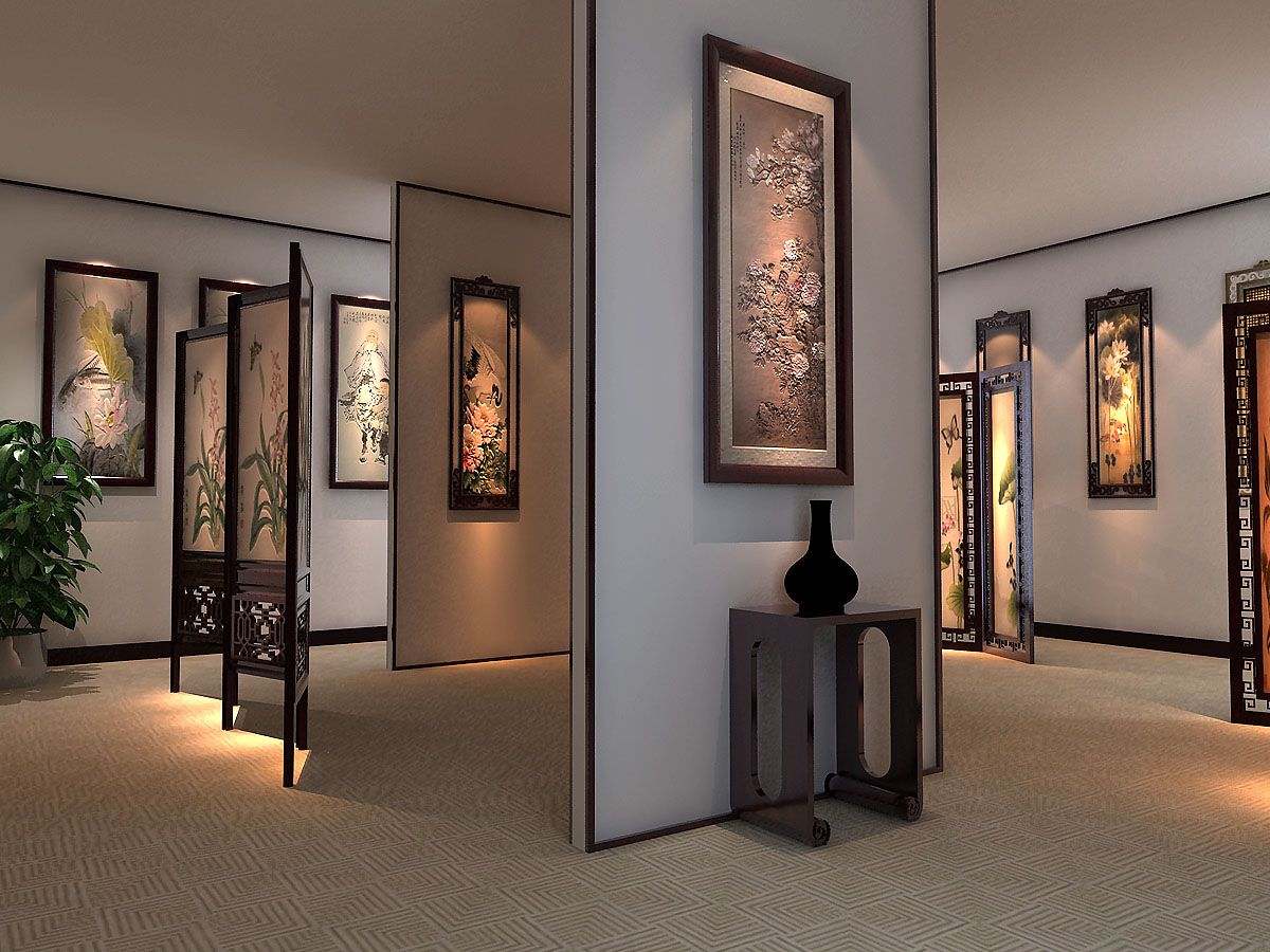 天工金美現(xiàn)代中式簡(jiǎn)約中式展廳中式裝修效果圖