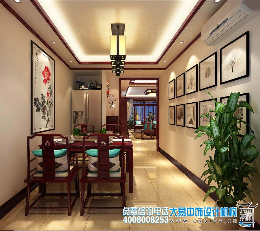 餐廳簡約中式設(shè)計效果圖