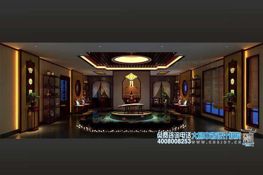 中式茶樓中式設計裝修效果圖