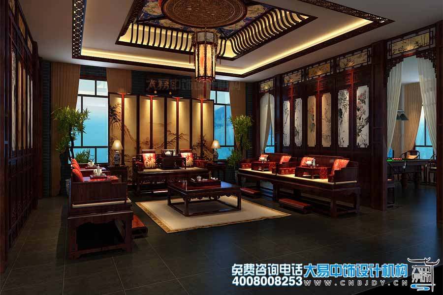 中式茶樓中式設計裝修效果圖