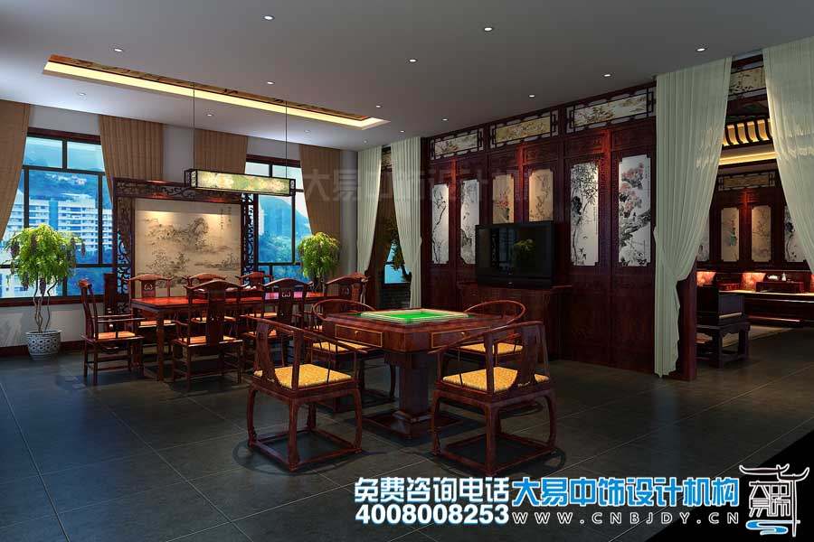 中式茶樓中式設計裝修效果圖