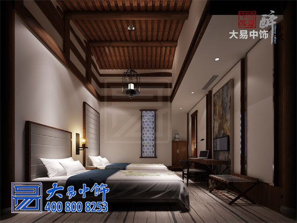 民宿客房中式設(shè)計效果圖