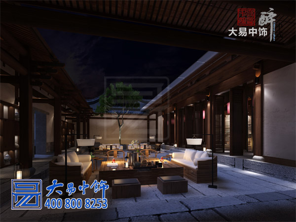 民宿中堂中式設(shè)計效果圖