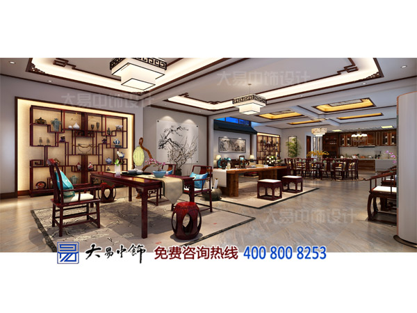 北京懷柔畫友會(huì)館中式裝修 雁棲湖畔的清雅名居