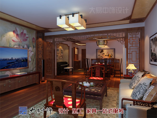 中式客廳中式設(shè)計(jì)效果圖 新中式設(shè)計(jì)古典家裝 原木格調(diào)營(yíng)造的自然中式生活