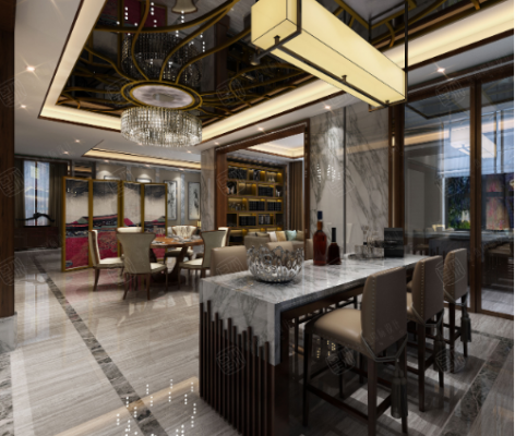 新中式餐廳怎么設(shè)計吧臺？餐廳多功能吧臺設(shè)計